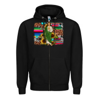 Black san judas leopard cowhide sunflower background Zipper Hoodie - JahusDesignShop