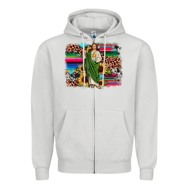 San Judas Leopard Cowhide Sunflower Background Zipper Hoodie by JahusDesignShop | Teevron