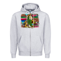 Heather Grey san judas leopard cowhide sunflower background Zipper Hoodie - JahusDesignShop