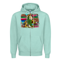 Seafoam san judas leopard cowhide sunflower background Zipper Hoodie - JahusDesignShop
