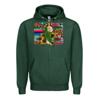 Sports Green san judas leopard cowhide sunflower background Zipper Hoodie - JahusDesignShop