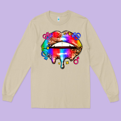 Pride Lips Long Sleeve Tee Designed By Adodesignshop