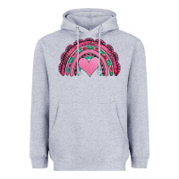 Heather Grey valentines day pink gemstones rainbow Heavyweight Hoodie - Jasminsmagicworld