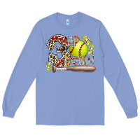 Colony Blue three up down softball Long Sleeve Tee - RacoonDesign