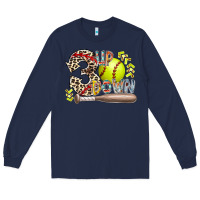 Navy three up down softball Long Sleeve Tee - RacoonDesign