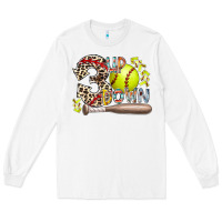 White three up down softball Long Sleeve Tee - RacoonDesign
