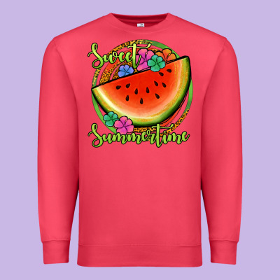 Sweet Summertime Watermelon Premium Sweatshirt Designed By Jasminsmagicworld