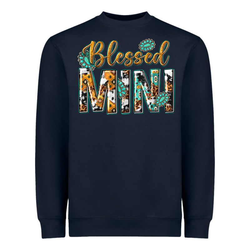 Blessed Mini With Leopard And Aztec Heavyweight Sweatshirt by texasbilliewilder | Teevron