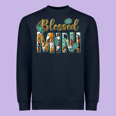 Heavyweight Sweatshirt blessed mini with leopard and aztec