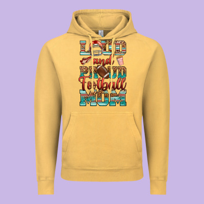 Loud And Proud Football Mom Vintage Hoodie Designed By Ranaportraitstore