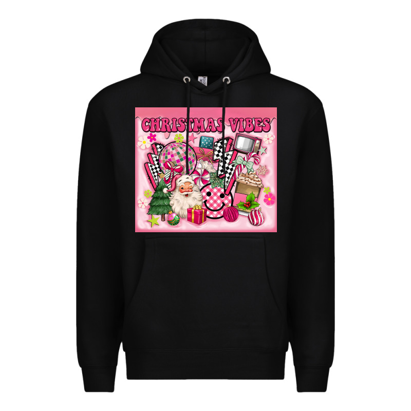 3d Retro Pink Christmas Vibes Premium Hoodie by MaliasSmallBusiness | Teevron