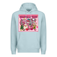 Blue Mist 3d retro pink christmas vibes Premium Hoodie - MaliasSmallBusiness