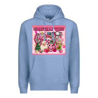 Colony Blue 3d retro pink christmas vibes Premium Hoodie - MaliasSmallBusiness