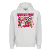 Dove Grey 3d retro pink christmas vibes Premium Hoodie - MaliasSmallBusiness