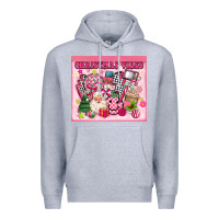 Heather Grey 3d retro pink christmas vibes Premium Hoodie - MaliasSmallBusiness