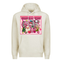 Oatmeal Heather 3d retro pink christmas vibes Premium Hoodie - MaliasSmallBusiness