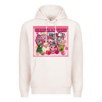 Pale Pink 3d retro pink christmas vibes Premium Hoodie - MaliasSmallBusiness