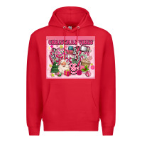 Red 3d retro pink christmas vibes Premium Hoodie - MaliasSmallBusiness