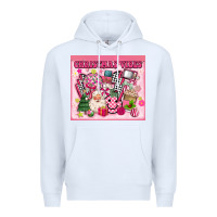 White 3d retro pink christmas vibes Premium Hoodie - MaliasSmallBusiness