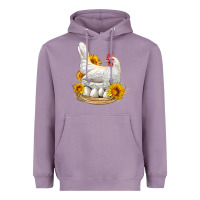 Lavender Perched Chicken With Sunflowers Heavyweight Hoodie - LillyAllenDesigns