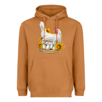 Meerkat Perched Chicken With Sunflowers Heavyweight Hoodie - LillyAllenDesigns