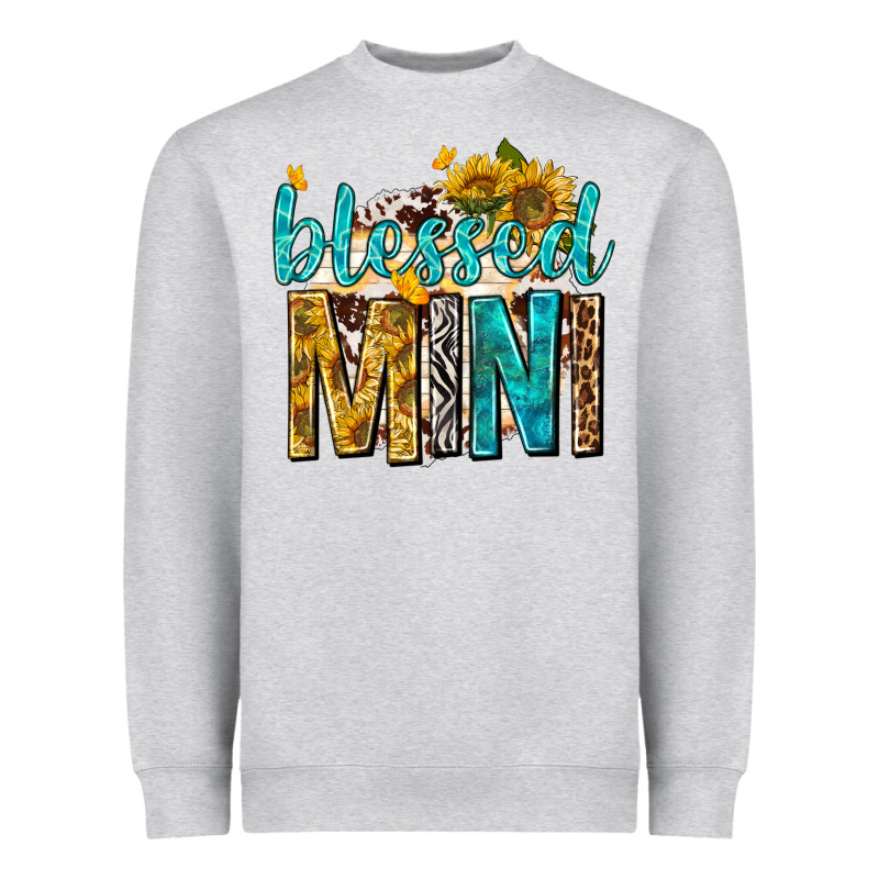 Blessed Mini With Sunflowers Heavyweight Sweatshirt by texasbilliewilder | Teevron