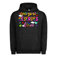 Pigment Black everyone deserves love Urban Hoodie - Artiststas