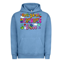 Pigment Pebble Blue everyone deserves love Urban Hoodie - Artiststas