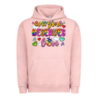 Pigment Salmon everyone deserves love Urban Hoodie - Artiststas