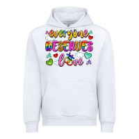 White everyone deserves love Urban Hoodie - Artiststas
