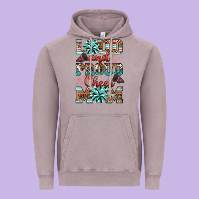 Loud And Proud Cheer Mom Vintage Hoodie Designed By Ranaportraitstore