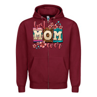 Burgundy best mom ever Zipper Hoodie - AdoDesignShop