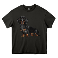 Asphalt Dachshund Dog Illustrations Heavy Core Tee - LillyAllenDesigns