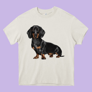 Dachshund Dog Illustrations Heavy Core Tee Designed By Lillyallendesigns