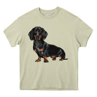 Mossy Dachshund Dog Illustrations Heavy Core Tee - LillyAllenDesigns