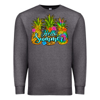 Charcoal Heather hello summer pineapple Premium Sweatshirt - Jasminsmagicworld