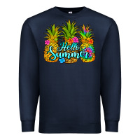 Navy hello summer pineapple Premium Sweatshirt - Jasminsmagicworld
