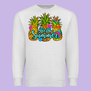Hello Summer Pineapple Premium Sweatshirt Designed By Jasminsmagicworld