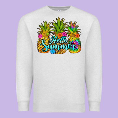 Hello Summer Pineapple Premium Sweatshirt Designed By Jasminsmagicworld