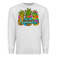Oatmeal Heather hello summer pineapple Premium Sweatshirt - Jasminsmagicworld