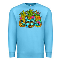 Ocean Blue hello summer pineapple Premium Sweatshirt - Jasminsmagicworld