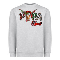 Papa Claus With Long Horn Western Christmas Heavyweight Sweatshirt | Teevron