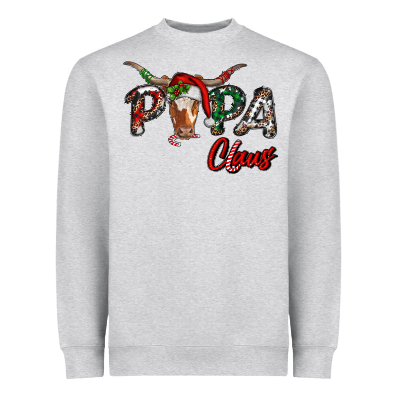 Papa Claus With Long Horn Western Christmas Heavyweight Sweatshirt by RanaPortraitStore | Teevron