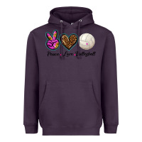 Plum peace love volleyball Heavyweight Hoodie - BarkalooDesign