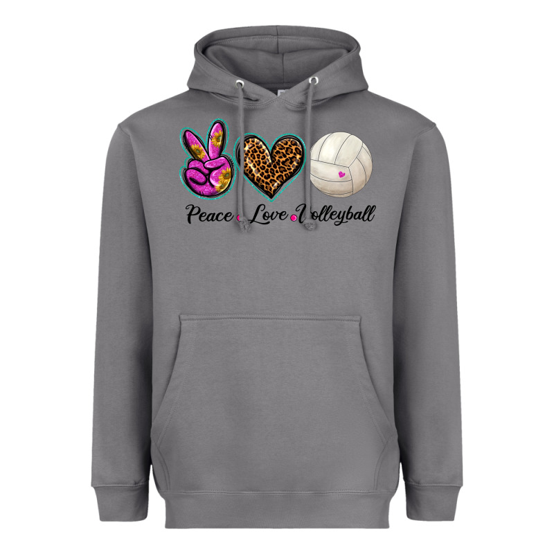 Peace Love Volleyball Heavyweight Hoodie by BarkalooDesign | Teevron
