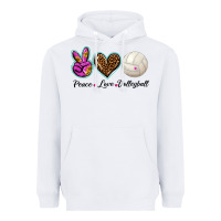 White peace love volleyball Heavyweight Hoodie - BarkalooDesign