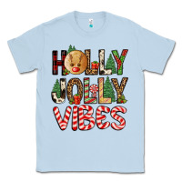 Dusty Blue holly jolly vibes Classic Tee - FaDigitalArtStudio