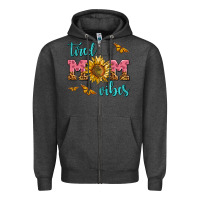 Charcoal Heather tired mom vibes Zipper Hoodie - AdoDesignShop