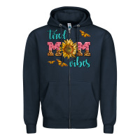 Navy tired mom vibes Zipper Hoodie - AdoDesignShop