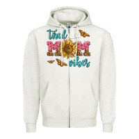 Oatmeal Heather tired mom vibes Zipper Hoodie - AdoDesignShop